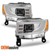 For 14-16 Jeep Grand Cherokee LED DRL w/Sequential Projector Headlights Chrome
