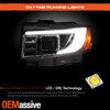 For 14-16 Jeep Grand Cherokee LED DRL w/Sequential Projector Headlights Chrome