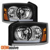 For 2005-2007 Dodge Dakota Halogen Black Headlights Pair w/ LED DRL Turn Signal