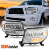 For 05-11 Toyota Tacoma LED DRL Sequential Signal Headlights Welcome Lamp Chrome