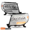 For 05-11 Toyota Tacoma LED DRL Sequential Signal Headlights Welcome Lamp Chrome