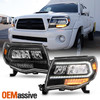For 05-11 Toyota Tacoma LED DRL Sequential Signal Headlights Welcome Lamp Black