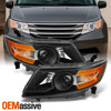 Fit 2011-2017 Honda Odyssey Black Housing OE Style Headlights Lamps Replacement