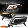 For 2013-2016 Pathfinder Projector Black Headlights Pair w/ LED DRL Turn Signal