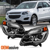 For 2016 2017 Chevy Equinox Projector Headlight Headlamp OE Style Chrome Pair