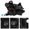 For 19-23 Kenworth T880 Class 8 [Full LED] DRL Switchback Headlights Black Set