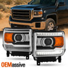 For 2014-2019 GMC Sierra Halogen w/ LED DRL Projector Headlight Replacement Pair