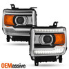 For 2014-2019 GMC Sierra Halogen w/ LED DRL Projector Headlight Replacement Pair