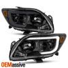 For 2005-2007 Scion tC Black Headlights Pair Left+Right w/ LED DRL Running Tube