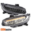 For 2016-2021 Honda Civic [Full LED] DRL Headlight Headlamp Chrome Assembly Pair