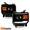 For 2014-2018 GMC Sierra 1500 [NON-DRL Upgrade] Projector Headlights Black Pair