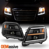 For 10-15 GMC Terrain LED DRL Sequential Turn Signal Projector Black Headlights