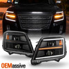 For 10-15 GMC Terrain LED DRL Sequential Turn Signal Projector Black Headlights