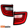 For 2014-2024 Dodge Durango Full LED Running Tube Chrome Red Tail Lights Pair