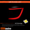 For 2014-2024 Dodge Durango Full LED Running Tube Chrome Red Tail Lights Pair