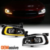 For 2006-2010 Dodge Charger Projector Headlight w/ DRL Switchback Headlamp Black