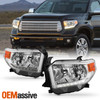 For 2014-2021 Toyota Tundra Halogen w/LED DRL Headlight Headlamp Assembly Chrome