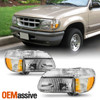 For 95-01 Ford Explorer 97 Mercury Mountaineer Chrome Headlights w/Corner Signal