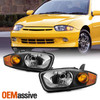 For 2003-2005 Chevy Cavalier Black Headlights Pair Driver Left+Passenger Right