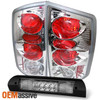 Fits 02-06 Dodge Ram 1500 03-06 2500/3500 Chrome Tail Lights+LED 3Rd Brake Light