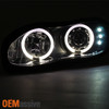 Fits 98-02 Camaro Black Halo Projector LED Headlights+Black Bumper Signal Lamps