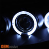 Fits 99-04 Ford Mustang Black Halo LED Projector Headlights+Dark Red Tail Lights