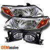 Fits 06-08 Civic 4Door Sedan Clear Headlights +Bumper Fog Lights W/Switch+Bulbs