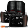 Fit 2007-2013 GMC Sierra Black Smoked Replacement Headlights + LED Tail Lights