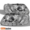 Fits 97-03 F150 Expedition Clear Projector Headlights+ Clear Corner Signal Lamps