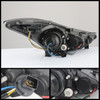 Fits 11-13 Elantra Halo DRL Daytime LED Strip Projector Clear Headlights+DRL LED
