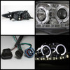 Fits 09-10 Corolla Black Halo Projector DRL Headlights+Clear Fog Lamps W/Switch