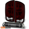 Fit 2002-2006 Ram 1500 2003-06 2500/3500 Dark Red Tail Lights+LED 3rd Brake Lamp