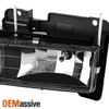 Fit 1994-98 Chevy GMC C/K Black Headlights+LED Bumper Signal Lights+Corner Lamps