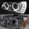 Fits Clear 03-06 Silverado Halo Projector DRL Headlights+Halo Projector Fog Set