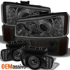 Fits Smk 03-06 Silverado Halo Projector LED Headlights+Bumper+Projector Fog Lamp