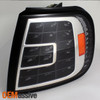Fits 97-03 F150 F250Ld Expedition Black Headlights +Full LED Corner Signal Light