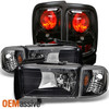 Fit 1994-2001 Ram 1500 1994-02 Ram 2500 3500 Black Headlights Corner+Tail Lights