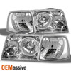 Fits 93-97 Ford Ranger Chrome Projector Headlights Lamps + Corner Signal Lights