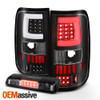 Fit 2004-2008 Ford F150 LOBO LED Tube Black Tail Lights + Smoked 3rd Brake Light