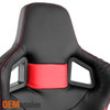 For Black/Red Carbon Style PU Leather Reclinable Racing Seat Pair Set L+R w/Slider