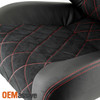 For Red Stitches Style Suede/PU Leather Reclinable Racing Seat Pair Set L+R w/Slider