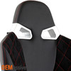 For Red Stitches Style Suede/PU Leather Reclinable Racing Seat Pair Set L+R w/Slider