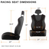 For Red Stitches Style Suede/PU Leather Reclinable Racing Seat Pair Set L+R w/Slider