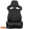 For Black Fabric R33 Style Reclinable Racing Seat Pair Set Left + Right w/ Slider