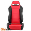 For Red x Black PU Leather Style Reclinable Racing Seat Pair Left + Right w/Slider