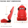 For HOT RED XM2 Style PU Leather Reclinable Racing Seat Pair Kit L+R Set w/ Slider