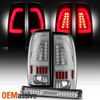 Fit 1997-03 Ford F150 Styleside LED Tube Chrome Tail Lights+LED 3Rd Brake Light