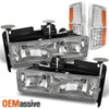 Fits 94-98 C/K Series Suburban Tahoe Real Glass Headlights+ Amber Corner Signal