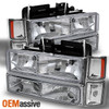 Fits Silverado Suburban Sierra Blazer Yukon Glass Headlight+Bumper+Amber Corner