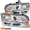Fits 99-04 S10 Blazer CCFL Halo Projector Headlights+ Amber Bumper Signal Lights